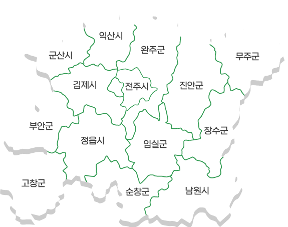 전북특별자치도 행정구역 지도