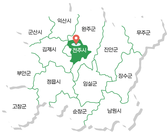 전북특별자치도 행정구역 지도 전주시 활성화