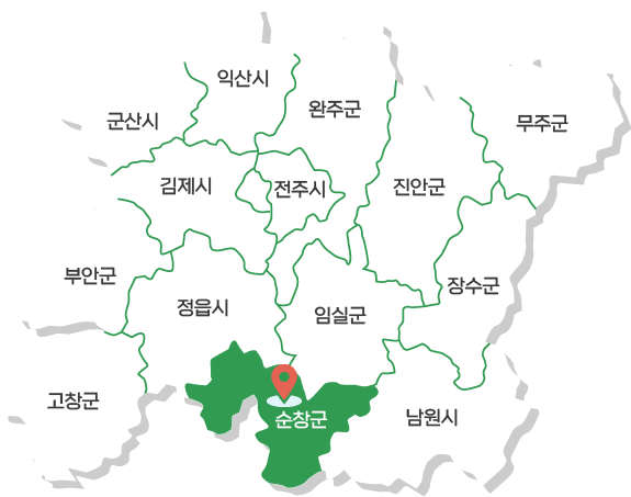 전북특별자치도 행정구역 지도 순창군 활성화