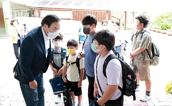 봉서초등학교 코로나 방역 점검 및 등교지도