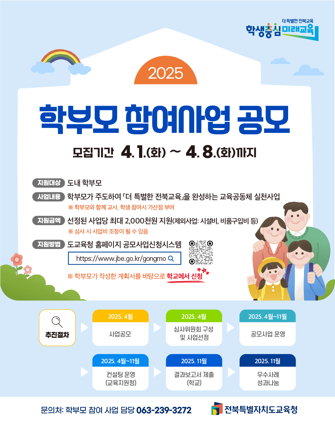 2025년 학부모 참여 공모사업 신청 안내 이미지(1)