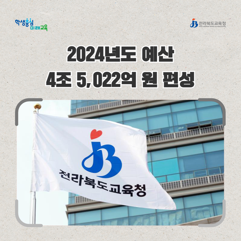 전북교육청, 2024년도 예산 4조 5,022억 원 편성 이미지(1)